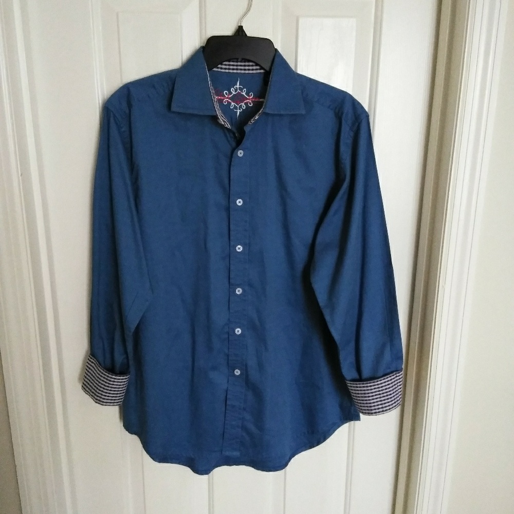 Robert Graham Blue Casual Button Down Shirt